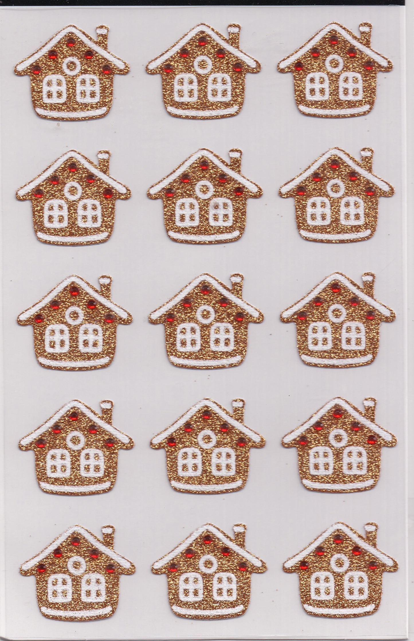 Glitter Gingerbread House Stickers