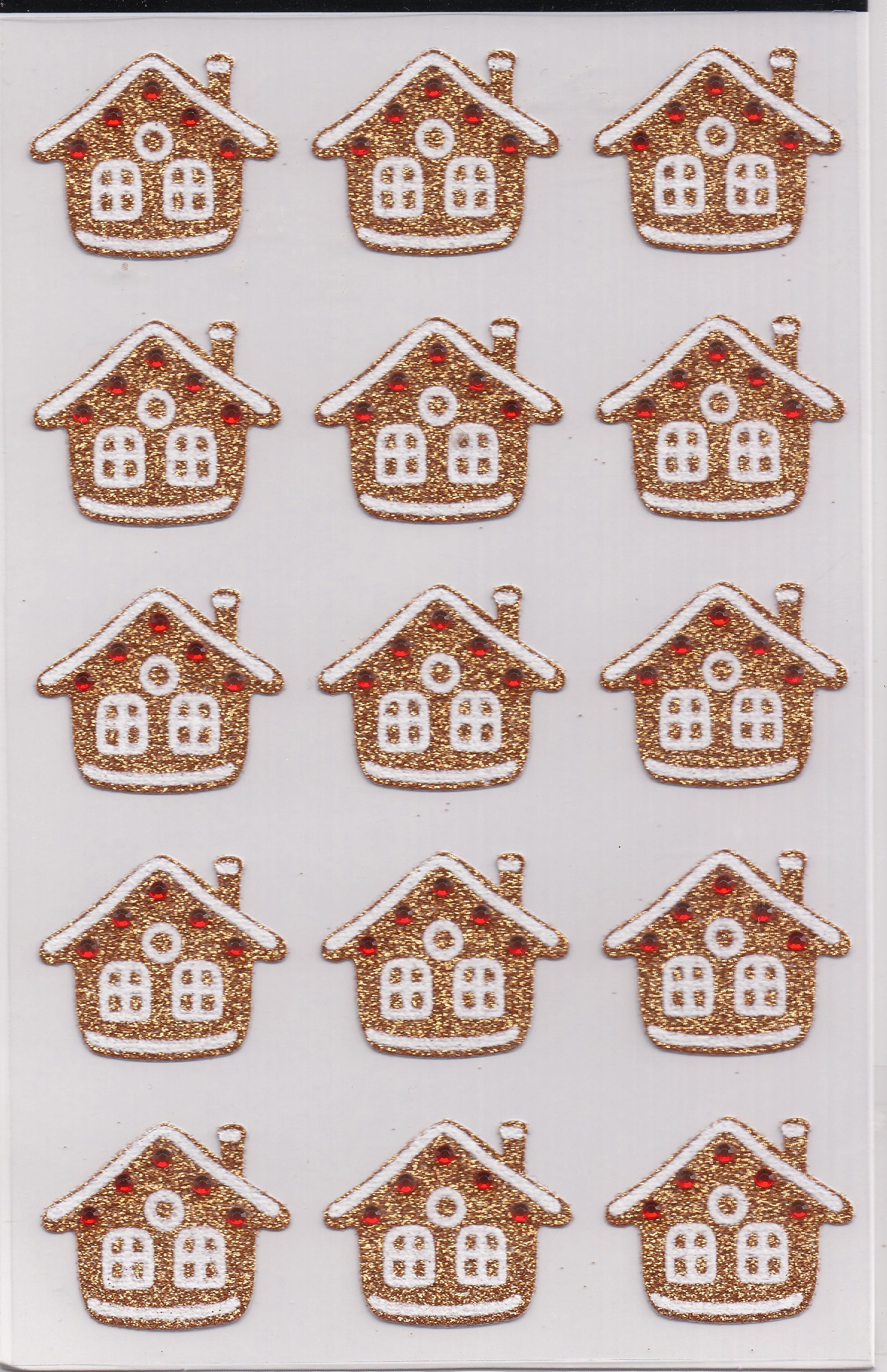 Glitter Gingerbread House Stickers