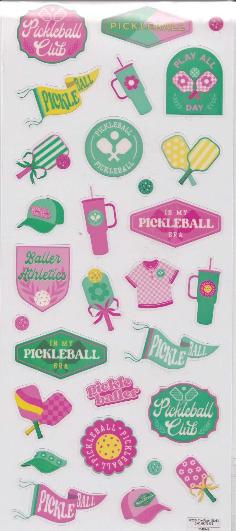 Pickleball Scrapbook Stickers