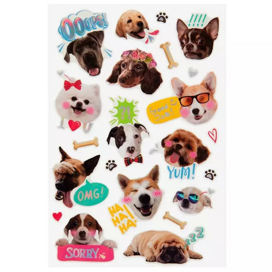 Puffy Silly Dog Stickers