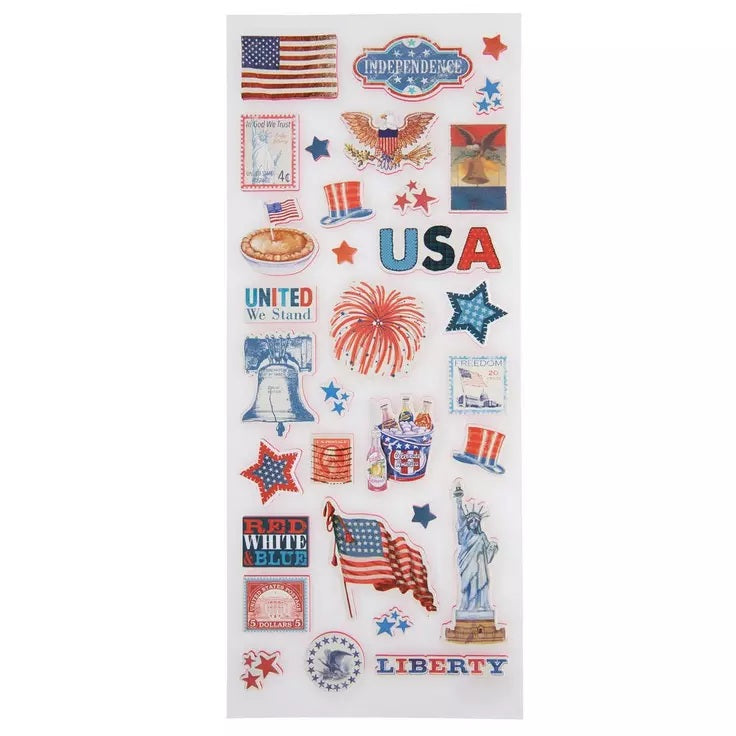 Vintage 4th of July 3d Stickers