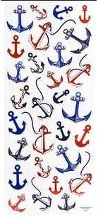Red & Blue Foiled Anchor Sticker Sheet