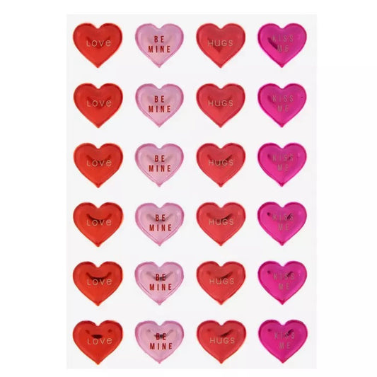 Metallic Puffy Heart Stickers