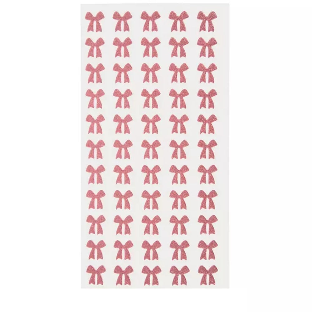 Glitter Pink Bow Foam Stickers