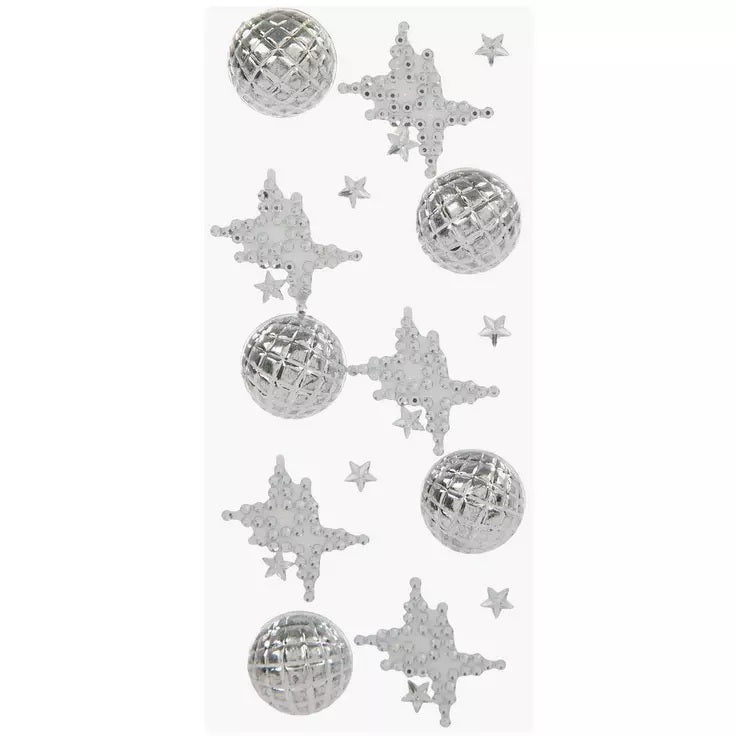 Silver Disco Ball Rhinestone Stickers