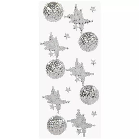 Silver Disco Ball Rhinestone Stickers