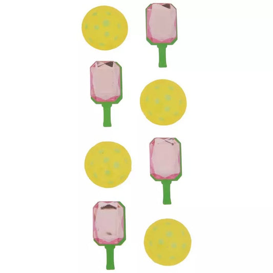 Pickleball Rhinestone Stickers