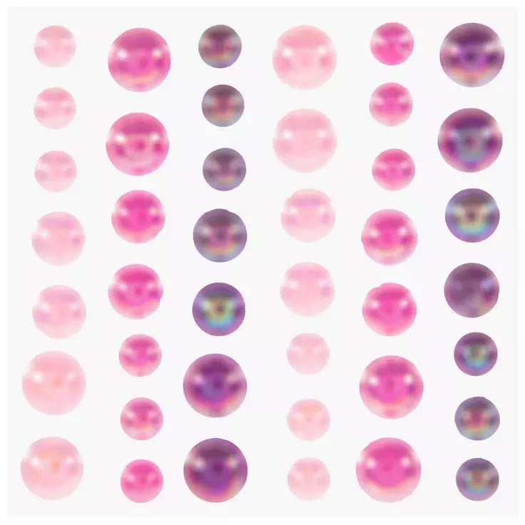 Pink Iridescent Bubble Stickers