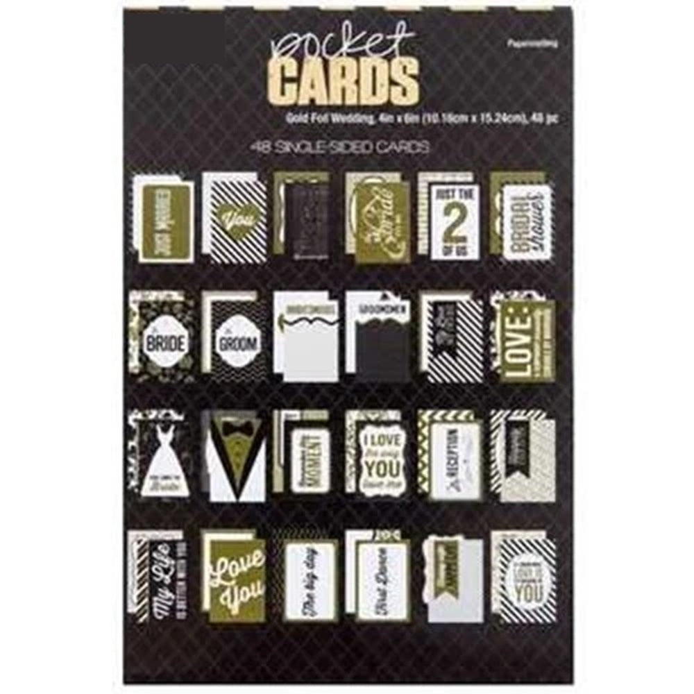 Gold Foil Wedding 4x6 Pocket Cards