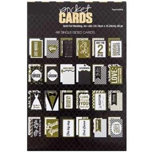 Gold Foil Wedding 4x6 Pocket Cards
