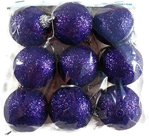 Glitter Purple Ornament Balls