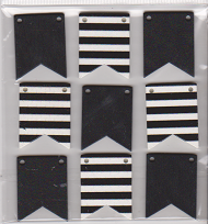 Black and White Wood Pennant Banner Stickers
