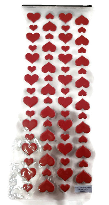 Red Puffy Heart Stickers