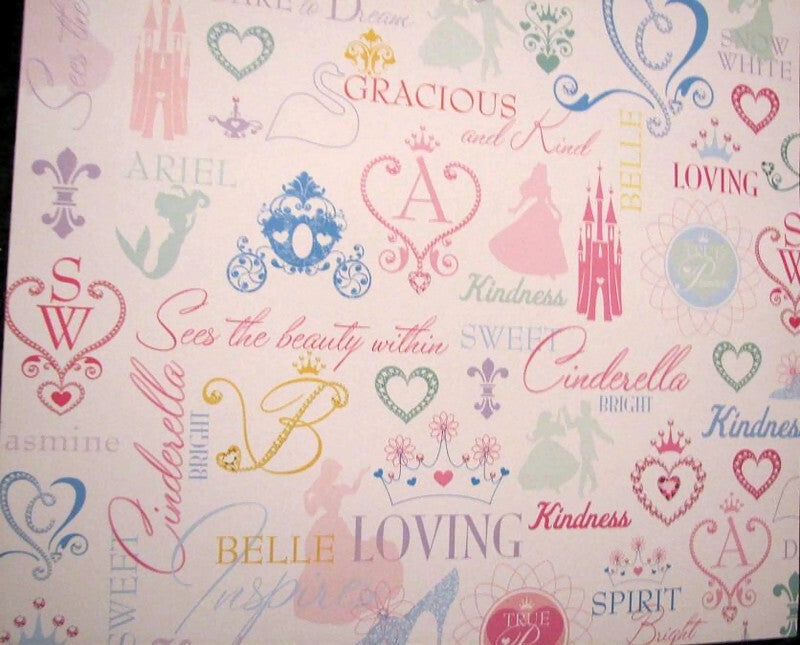 Disney LITTLE MERMAID & Other Princesses Set of 3 12x12 Papers