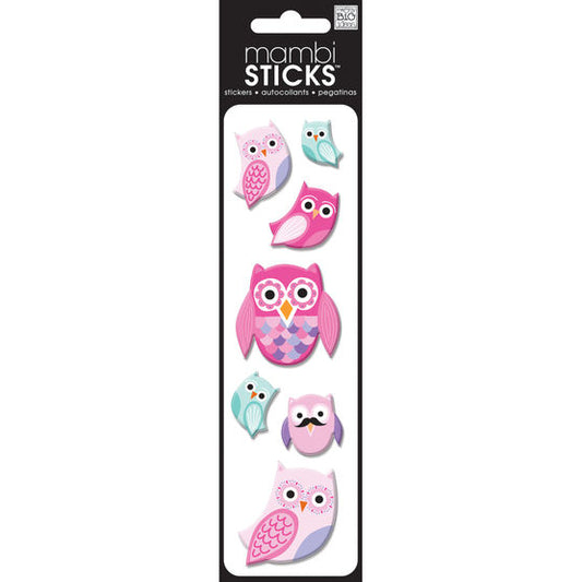 3d MAMBI Puffy Stickers - OWLS