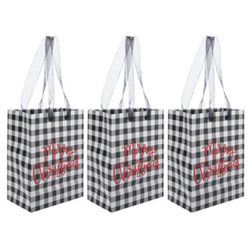 Merry Christmas Buffalo Check Gift Bags