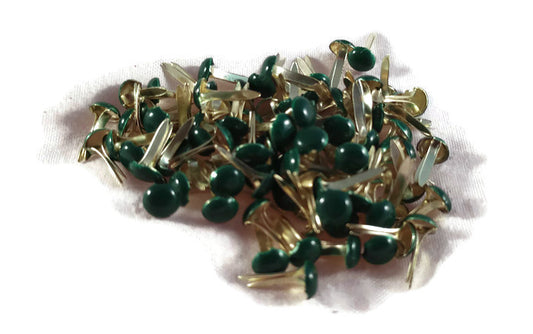 Green mini round brads paper fasteners