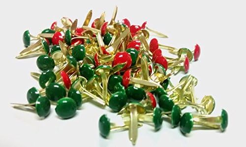 Red and Green Mini Round Brads