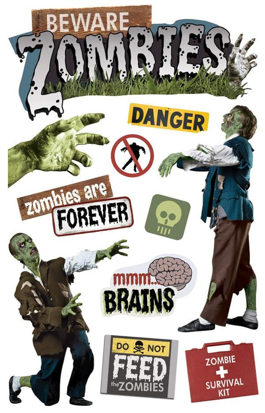 Beware of Zombies Stickers