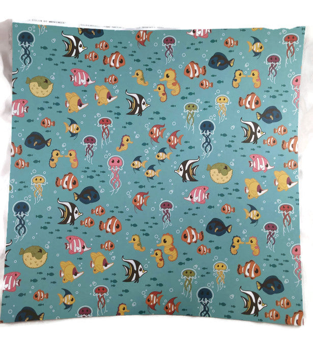 American Crafts fish Scrapbook paper