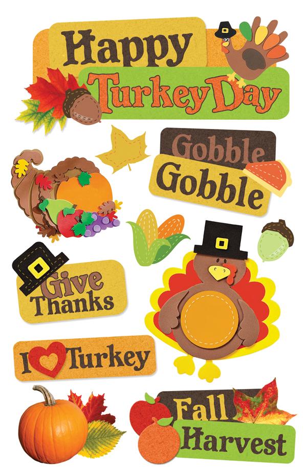 Happy Turkey Day Thanksgiving Stickers