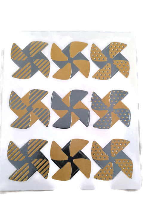 Kraft and Silver Pinwheel Stickers - 2 Sheets Stickers – Country Croppers