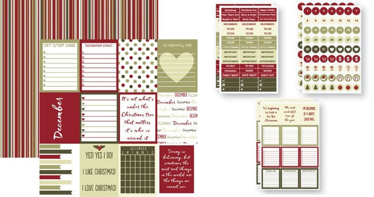 December Plan-It Scrapbook Paper and Stickers Set