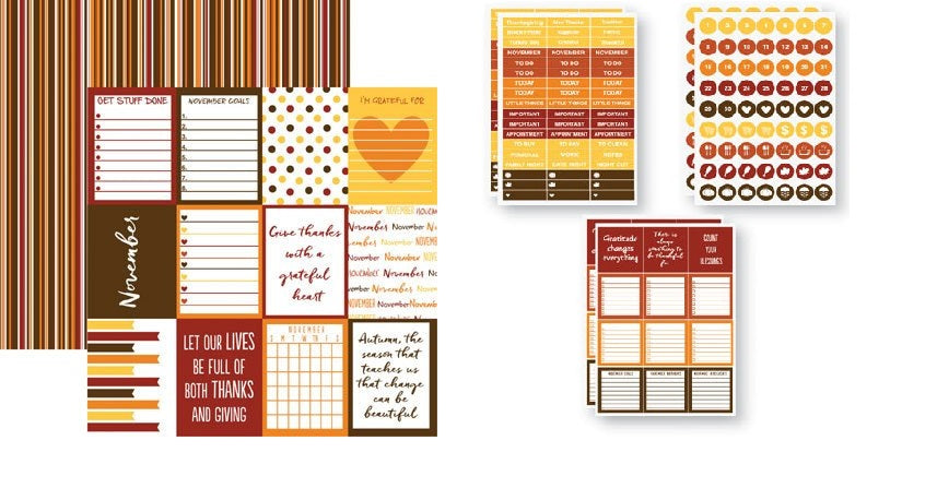 Reminisce Plan-It November Paper and Stickers Set