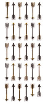 gold and Black Arrow Puffy Stickers