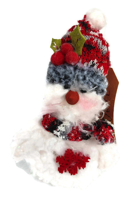 Red Holly Snowman with Stocking Cap