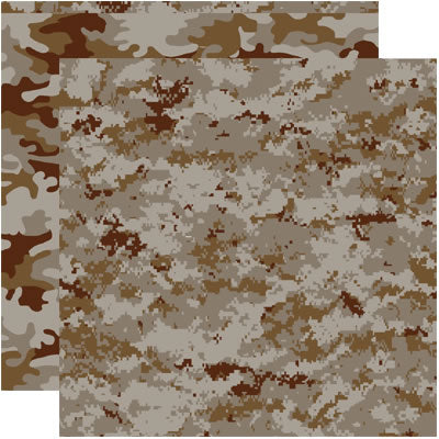 Desert Camo Camouflaged 12x12 Scrapbooking Paper