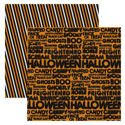 Reminisce Trick or Treat words Scrapbook Paper