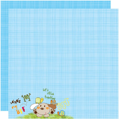 Reminisce Who's My BFF - Let's Stick Together Dog Scrapbook Paper