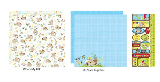 Reminisce Who's My BFF Scrapbook Papers and Stickers Set