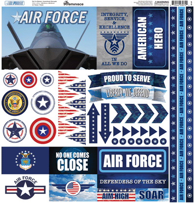 Reminisce Air Force Scrapbook Stickers