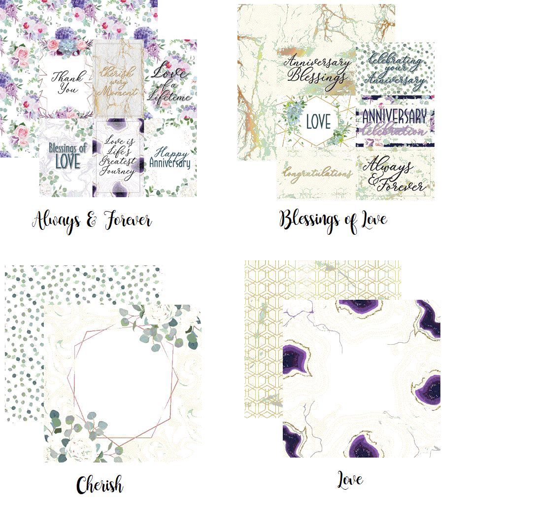 Reminisce Anniversary Blessings Scrapbook Paper Assortment Set