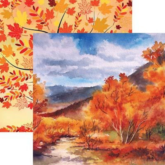 Reminisce Autumn Splendor Leaves Scrapbook Paper