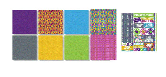 Reminisce Girls Block Party Scrapbook Papers and Stickers Set