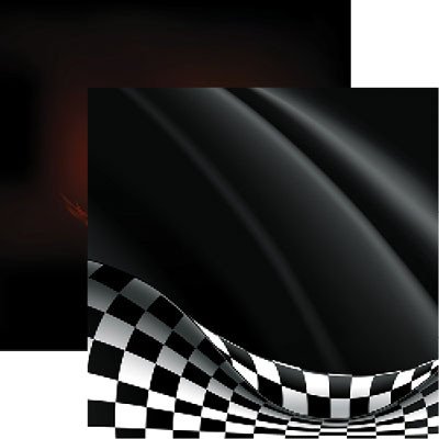 Reminisce Checkered Flag Lets Go Racing Scrapbook paper