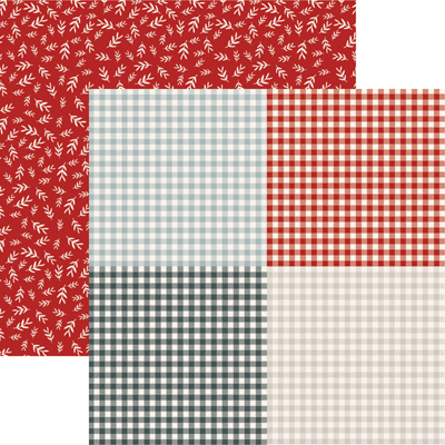 Holiday gingham Christmas Spruce Scrapbook Paper