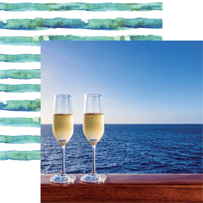 Reminisce Cruise Life Let's Toast Scrapbook paper