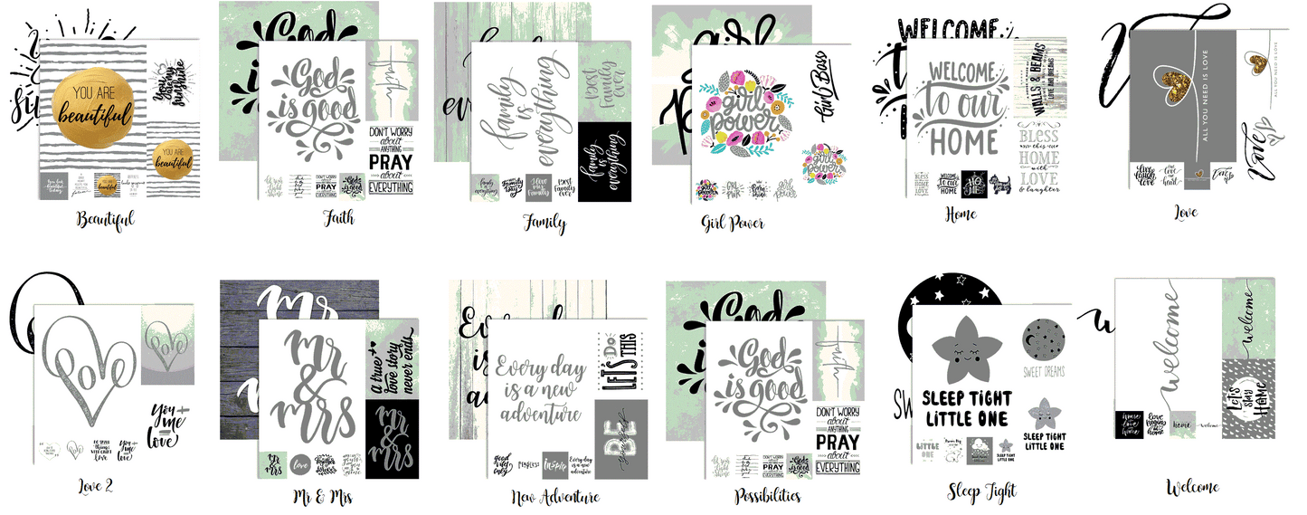 Reminisce Frameable Quotes Papers Set