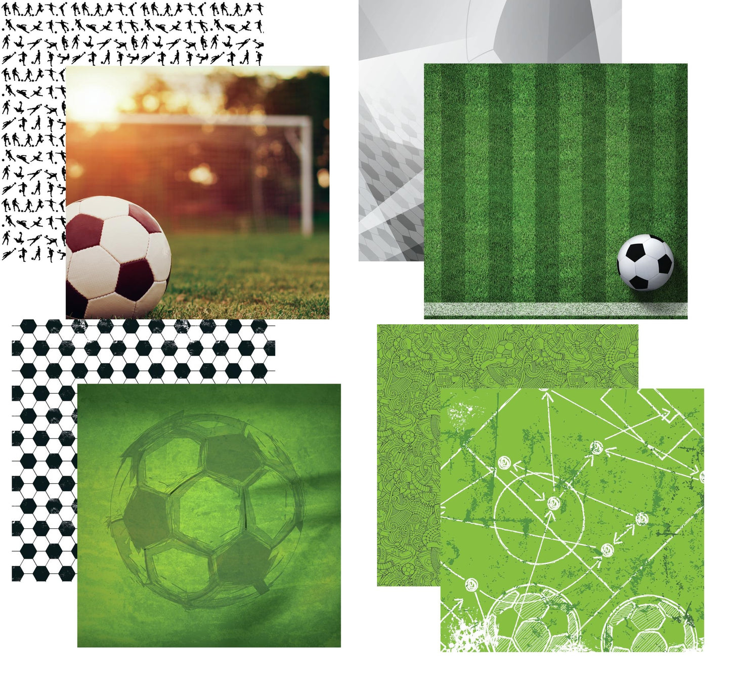 Reminisce Game Day Soccer Scrapbook paper Set
