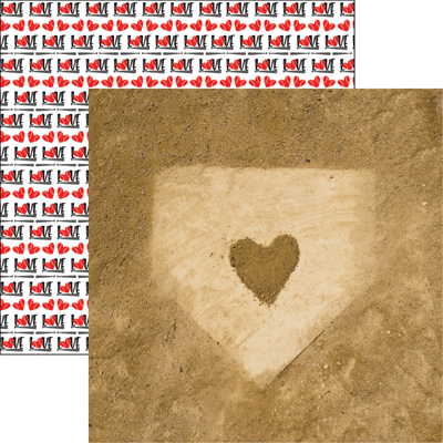 Reminisce Game Day Softball Home Plate Love Scrapbook Paper