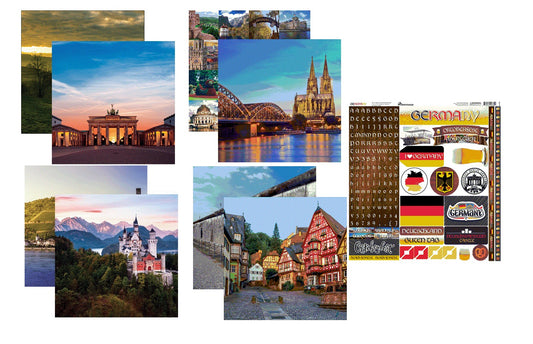 Reminisce Germany Papers and Stickers Scrapbook Set