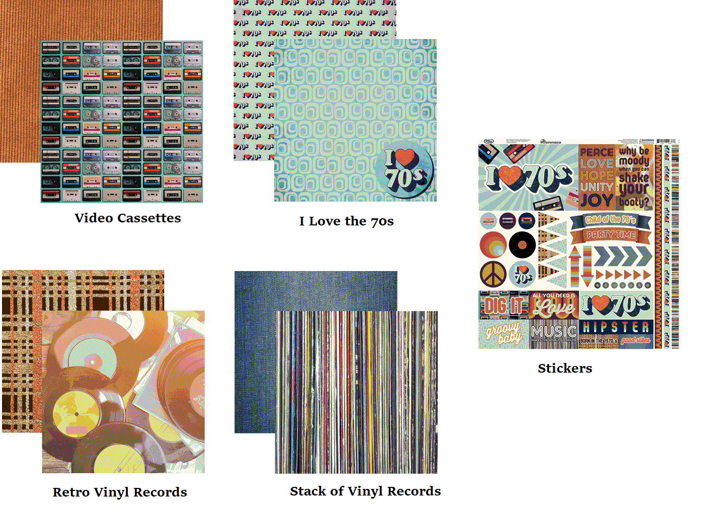 Good Times Vibes Scrapbook Papers and Stickers Set