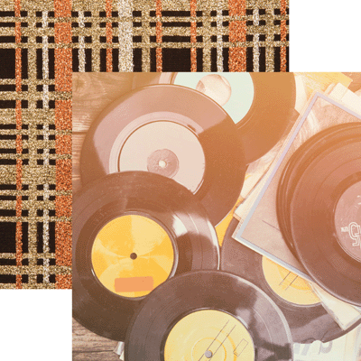 Retro Vinyl Records - Good Vibes Scrapbook Paper