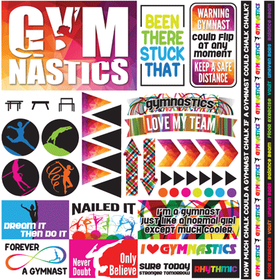 Reminisce gymnastics Scrapbook Stickers