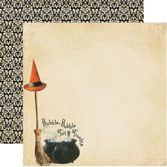 Reminisce H'alloween Bubble Bubble Toil and Trouble Scrapbook Paper