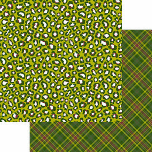 Christmas Green Leopard Print Jungle All the Way Scrapbook Paper